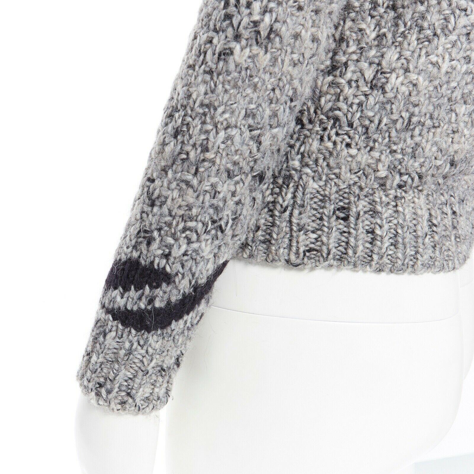 ISABEL MARANT ETOILE grey wool blend knit ski pullover sweater jumper FR36 S 3