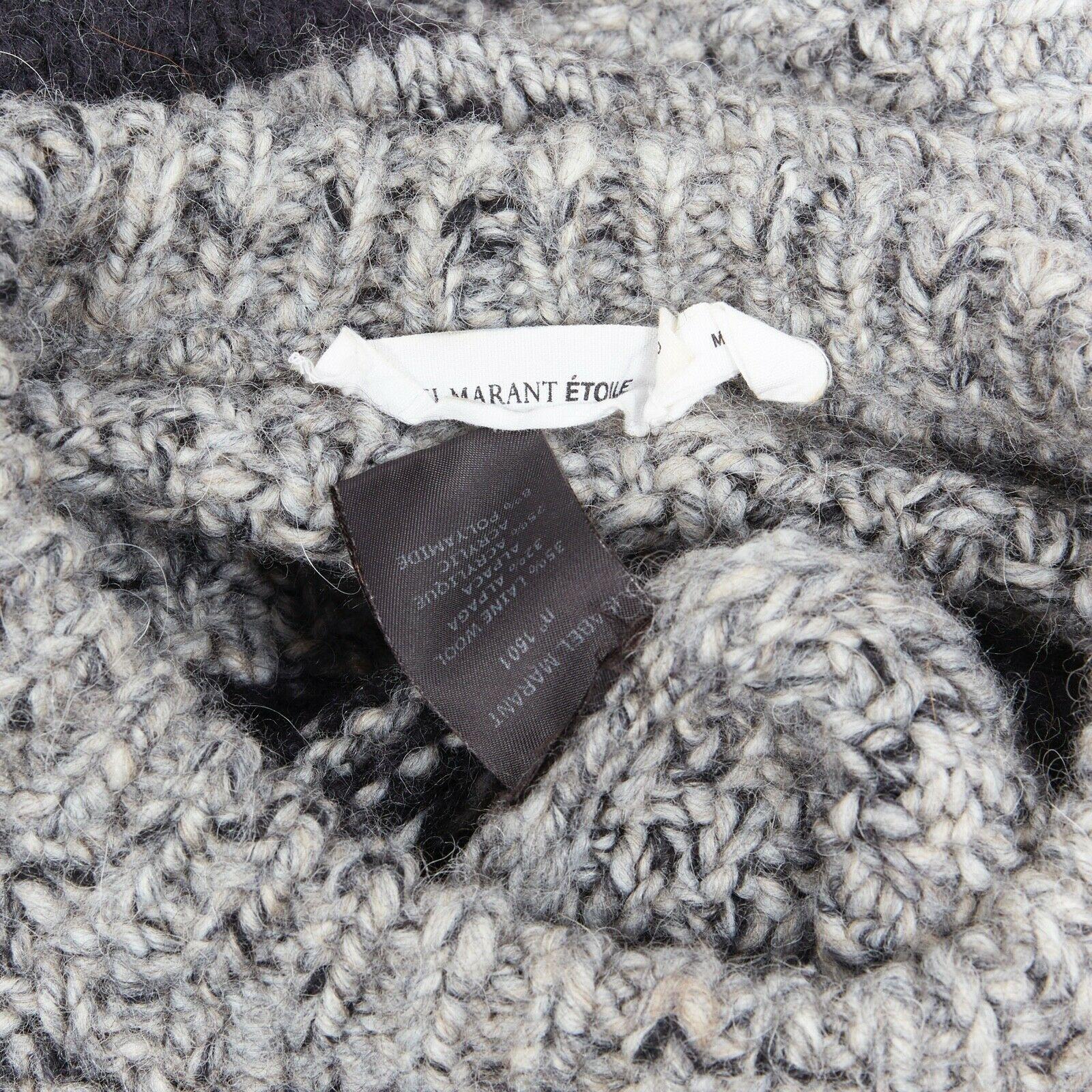 ISABEL MARANT ETOILE grey wool blend knit ski pullover sweater jumper FR36 S 4