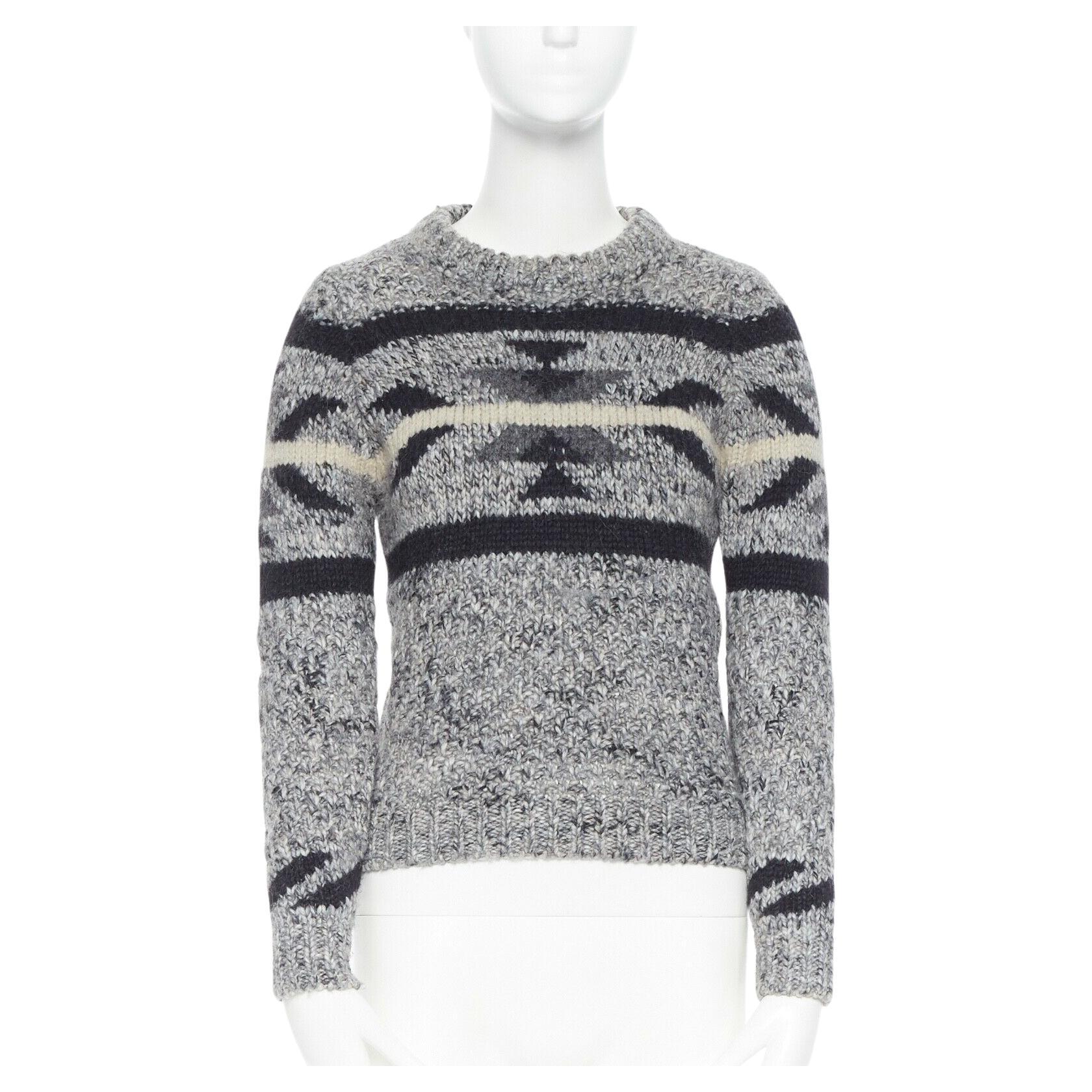 ISABEL MARANT ETOILE grey wool blend knit ski pullover sweater jumper FR36  S For Sale at 1stDibs