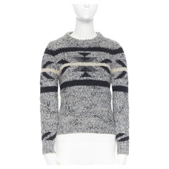 ISABEL MARANT ETOILE grey wool blend knit ski pullover sweater jumper FR36 S