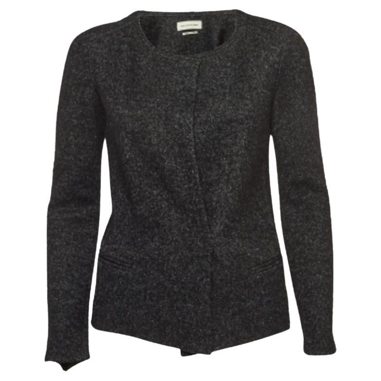 Isabel Marant Etoile - Cardigan in tweed di lana grigio XS in vendita