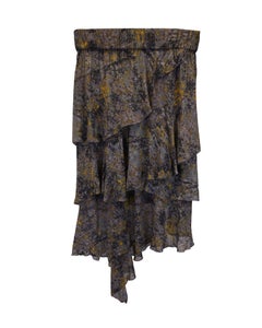 Isabel Marant Étoile Jeezon Ruffled Skirt in Multicolor Viscose