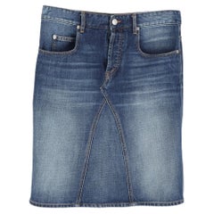 Jupe mi-longue Isabel Marant Étoile en denim de coton bleu