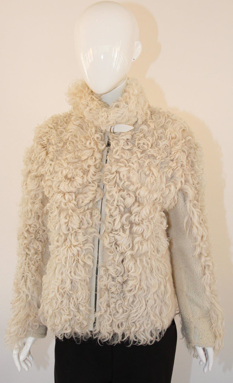smog Belichamen Kapitein Brie Isabel Marant Etoile Lamb Curly Shearling Bomber Jacket For Sale at 1stDibs