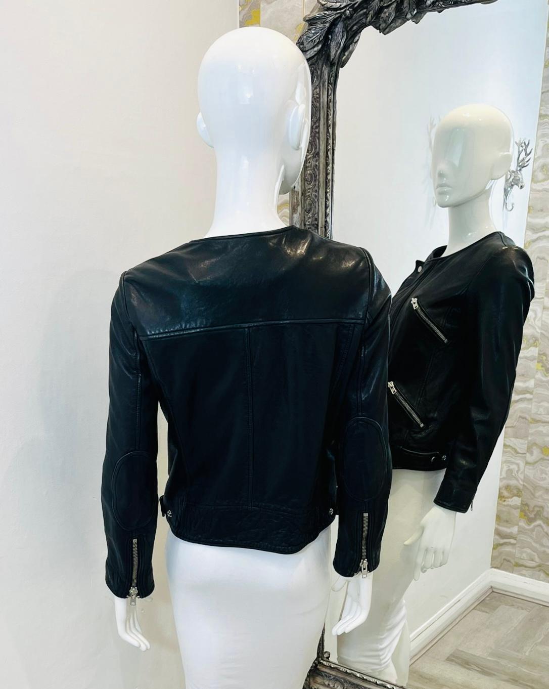 Isabel Marant Etoile Lambskin Biker Jacket In Excellent Condition For Sale In London, GB