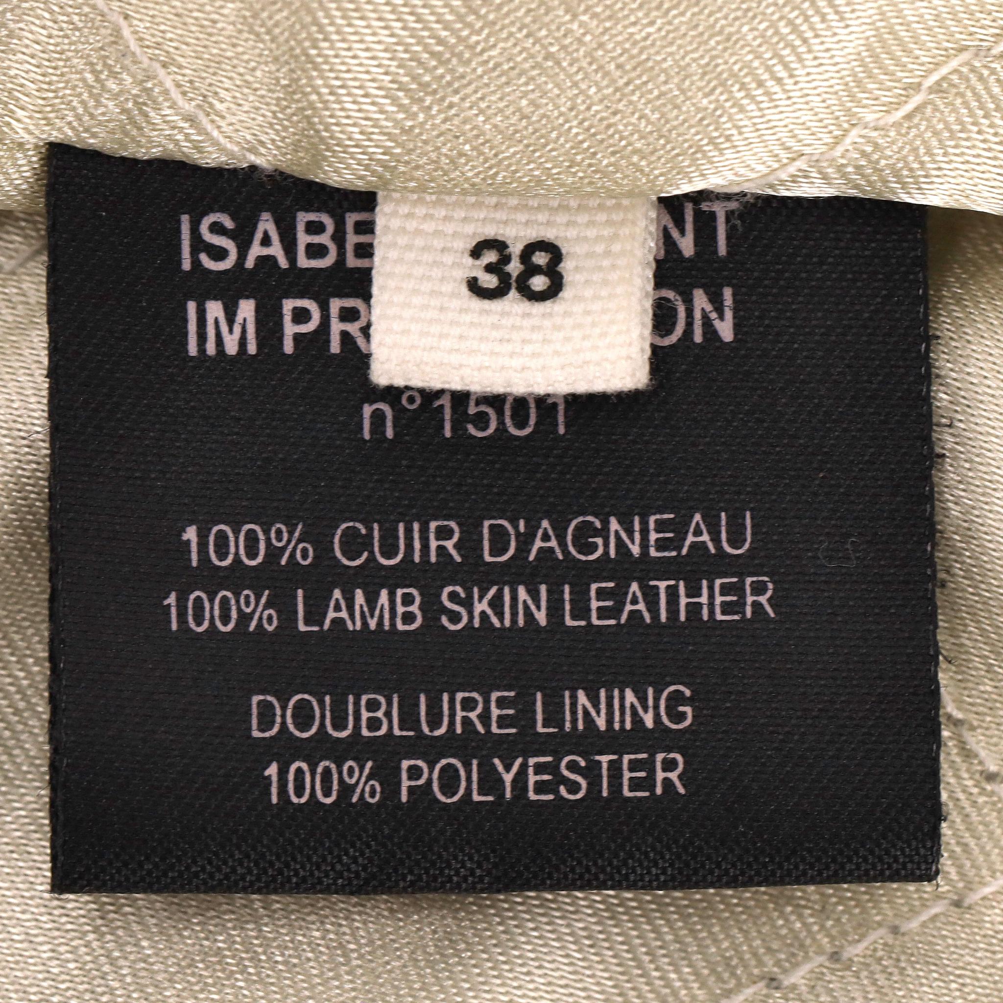Isabel Marant Etoile - Veste motard en peau d'agneau en vente 1