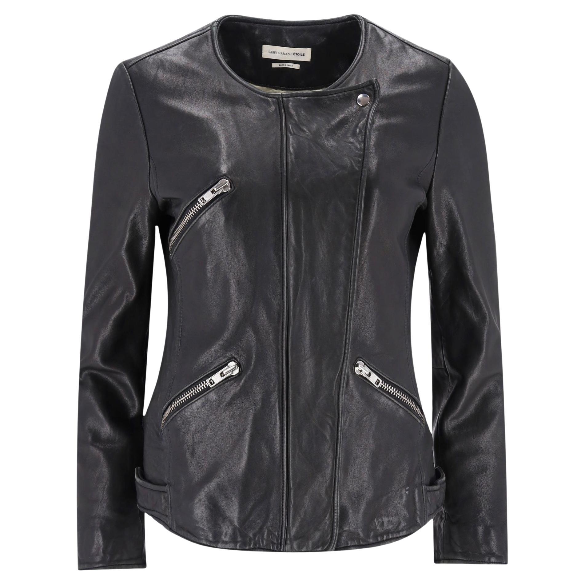 Isabel Marant Etoile - Veste motard en peau d'agneau en vente