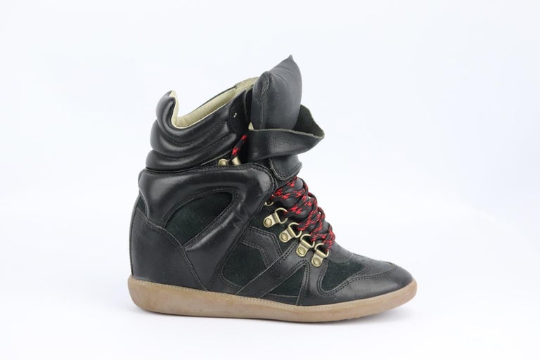 Isabel Marant Etoile Leather And Suede Wedge Sneakers Eu 37 Uk 4 Us 7 For  Sale at 1stDibs