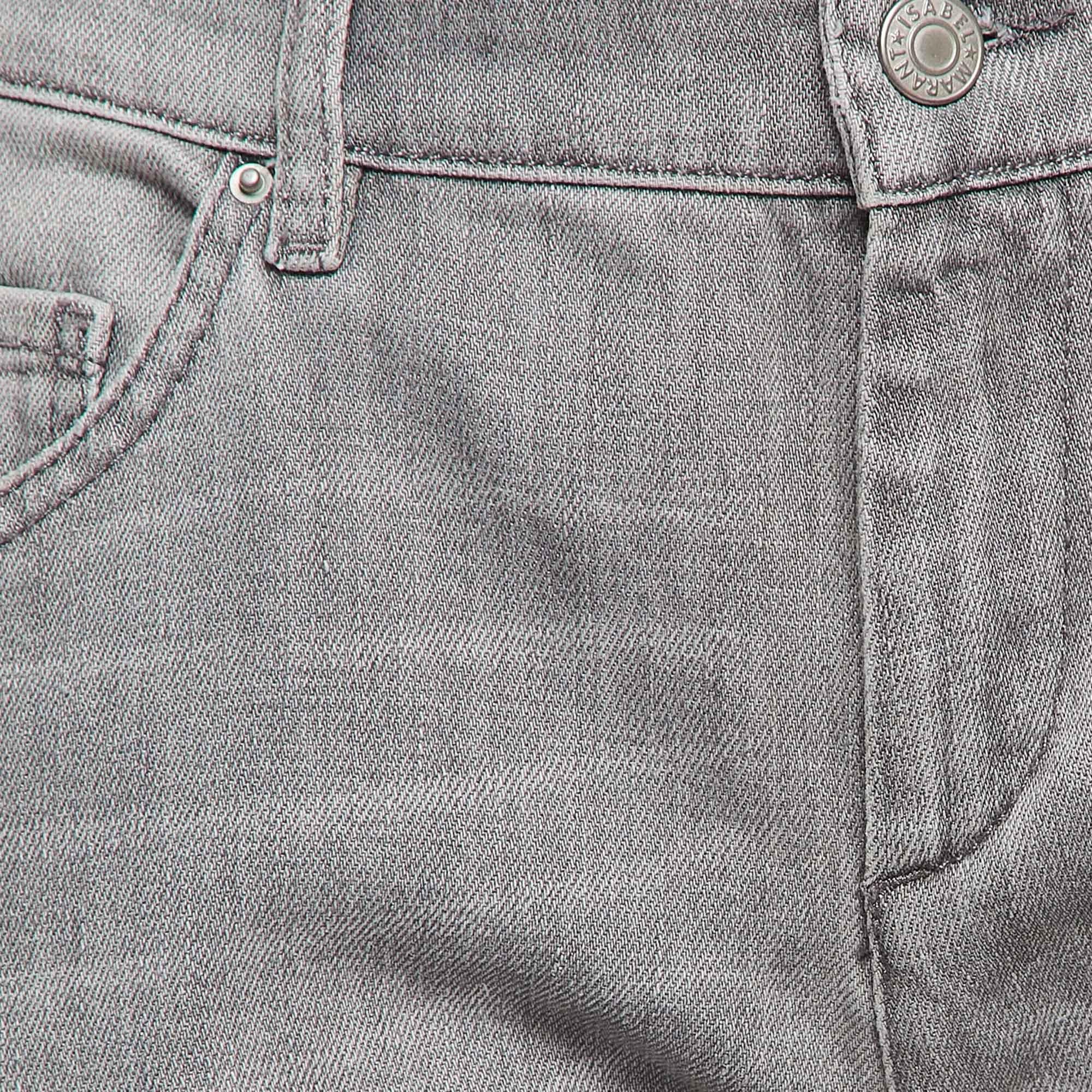 Gray Isabel Marant Etoile Light Grey Side Trim Denim Purder Jeans L Waist 33