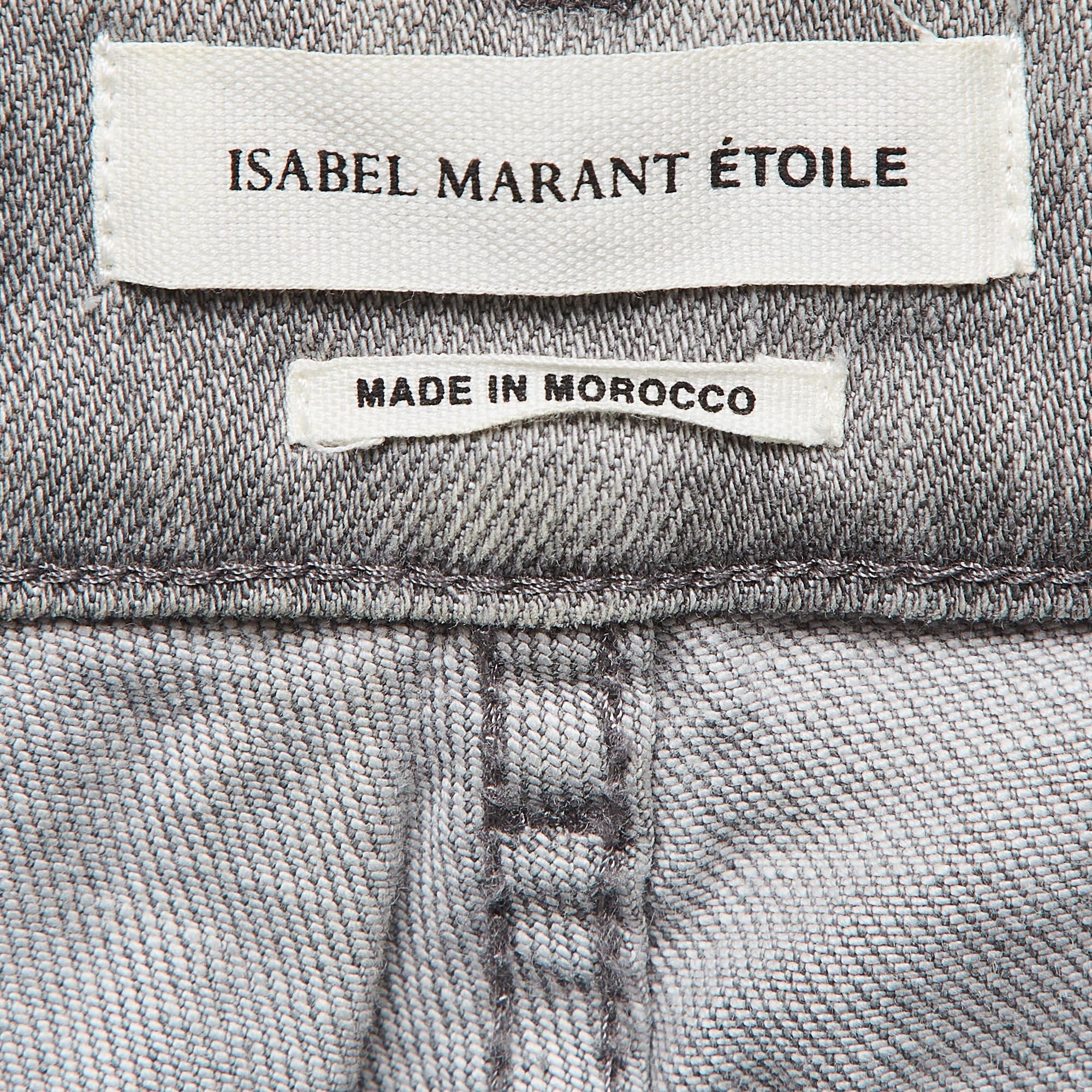 Isabel Marant Etoile Light Grey Side Trim Denim Purder Jeans L Waist 33