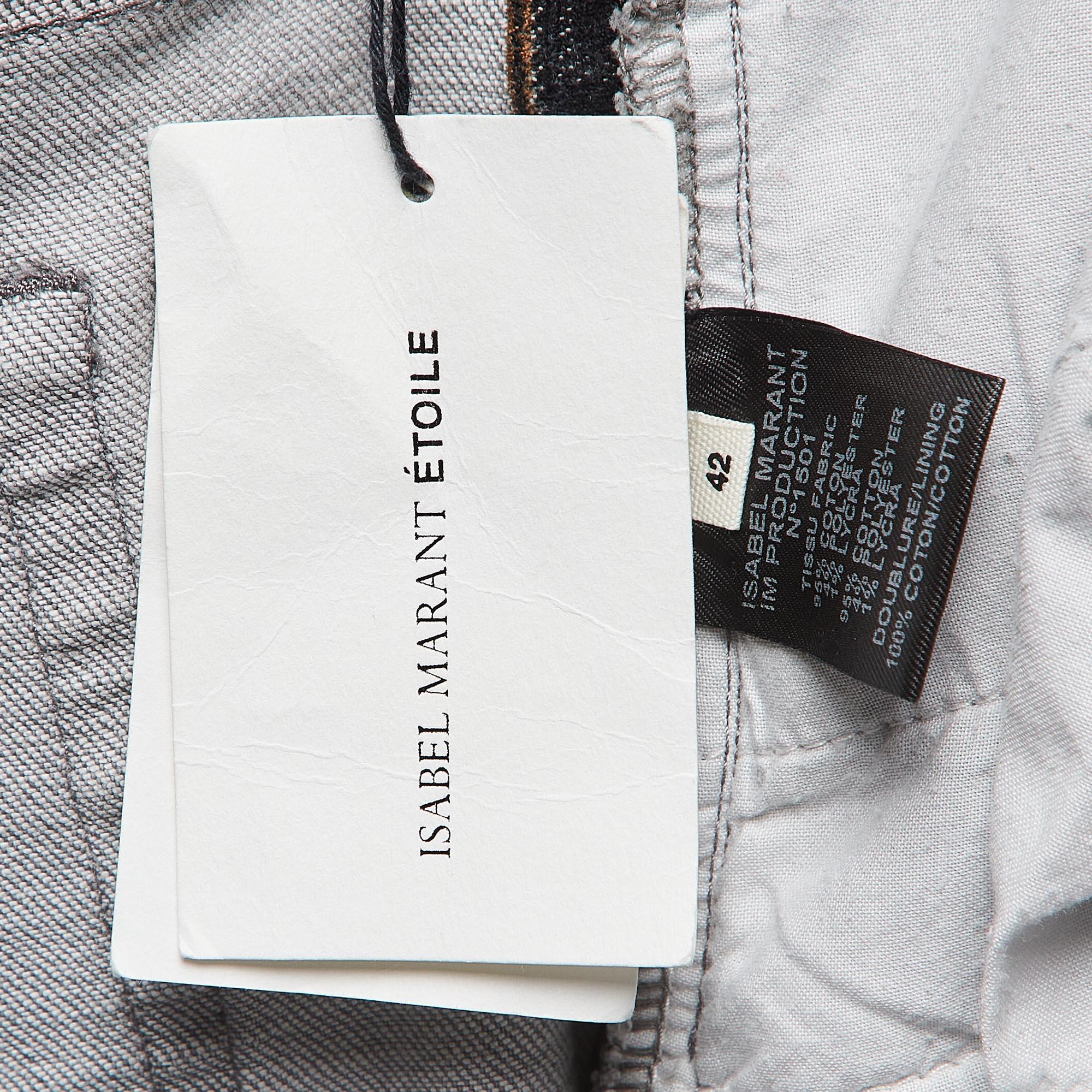Isabel Marant Etoile Light Grey Side Trim Denim Purder Jeans L Waist 33