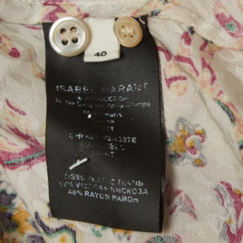 Isabel Marant Etoile Chemisier en crêpe imprimé floral multicolore M. Bon état - En vente à Dubai, Al Qouz 2