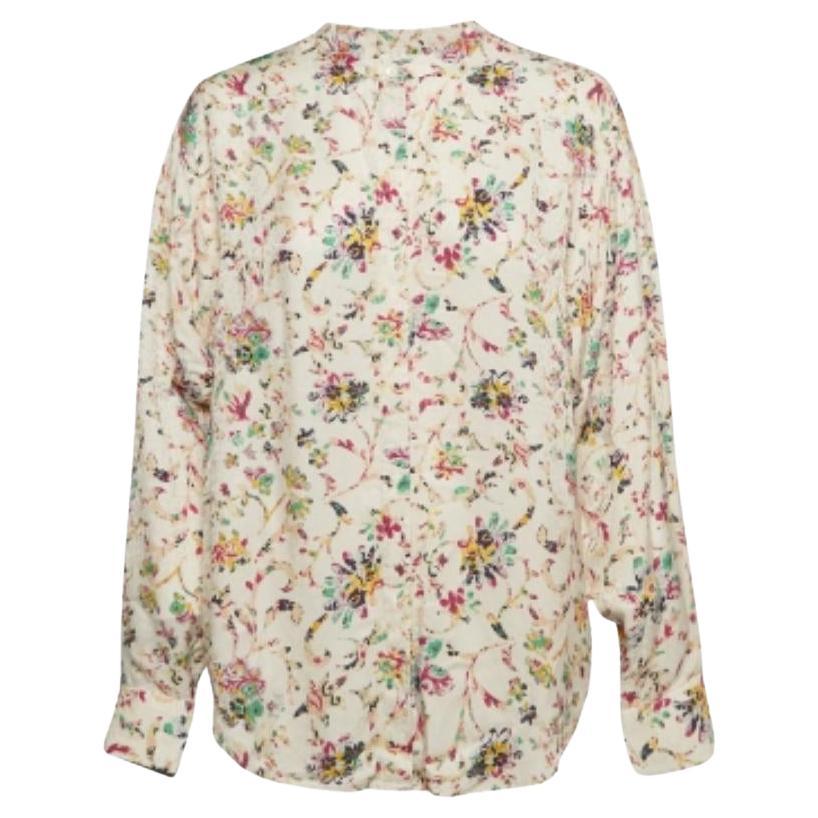 Isabel Marant Etoile Multicolor Floral Print Crepe Blouse M