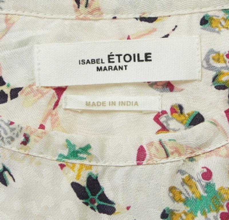 Donna Isabel Marant Etoile - Camicetta a maniche lunghe in crepe con stampa multicolore XS in vendita