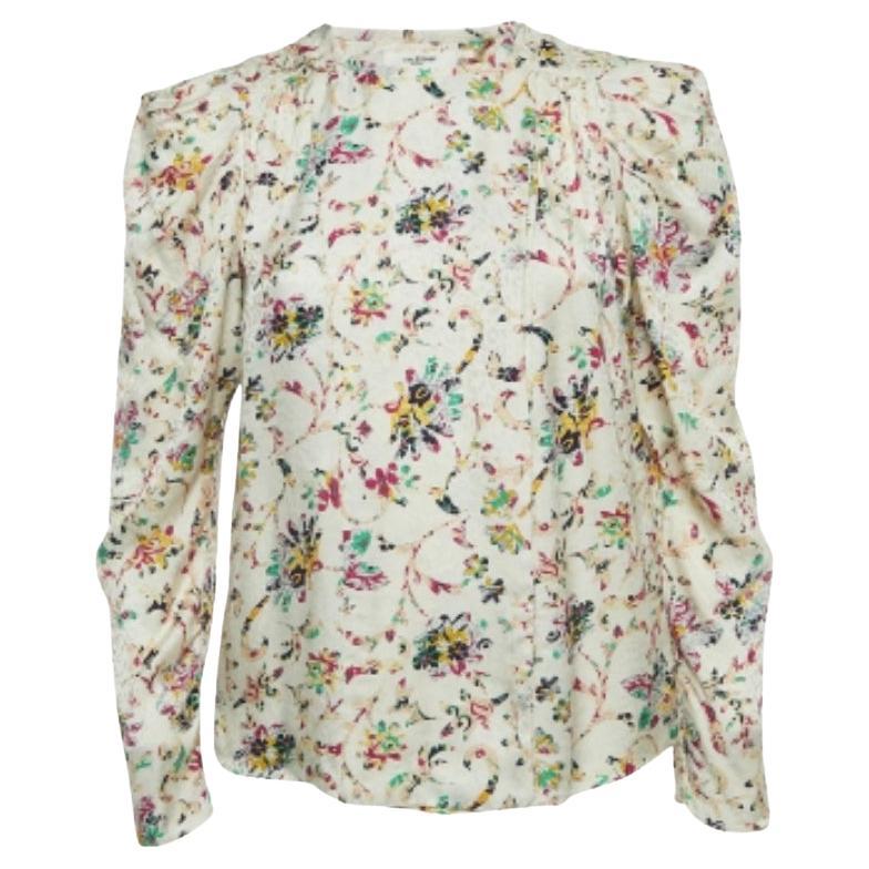 Isabel Marant Etoile - Chemisier à manches longues en crêpe imprimé multicolore XS