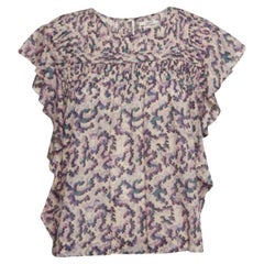 Isabel Marant Etoile Top Ilayona in cotone stampato multicolore e con volant M. I.