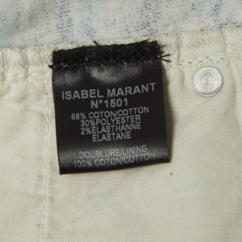 Isabel Marant Etoile Mehrfarbige Hose mit Samtschnalle M (Grau) im Angebot