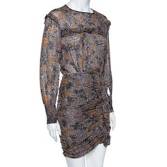 Isabel Marant Etoile Vestido acanalado estampado multicolor XS