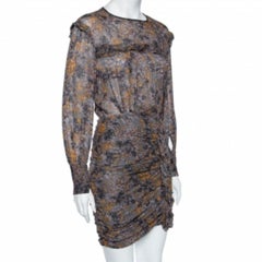 Isabel Marant Etoile Vestido acanalado estampado multicolor XS