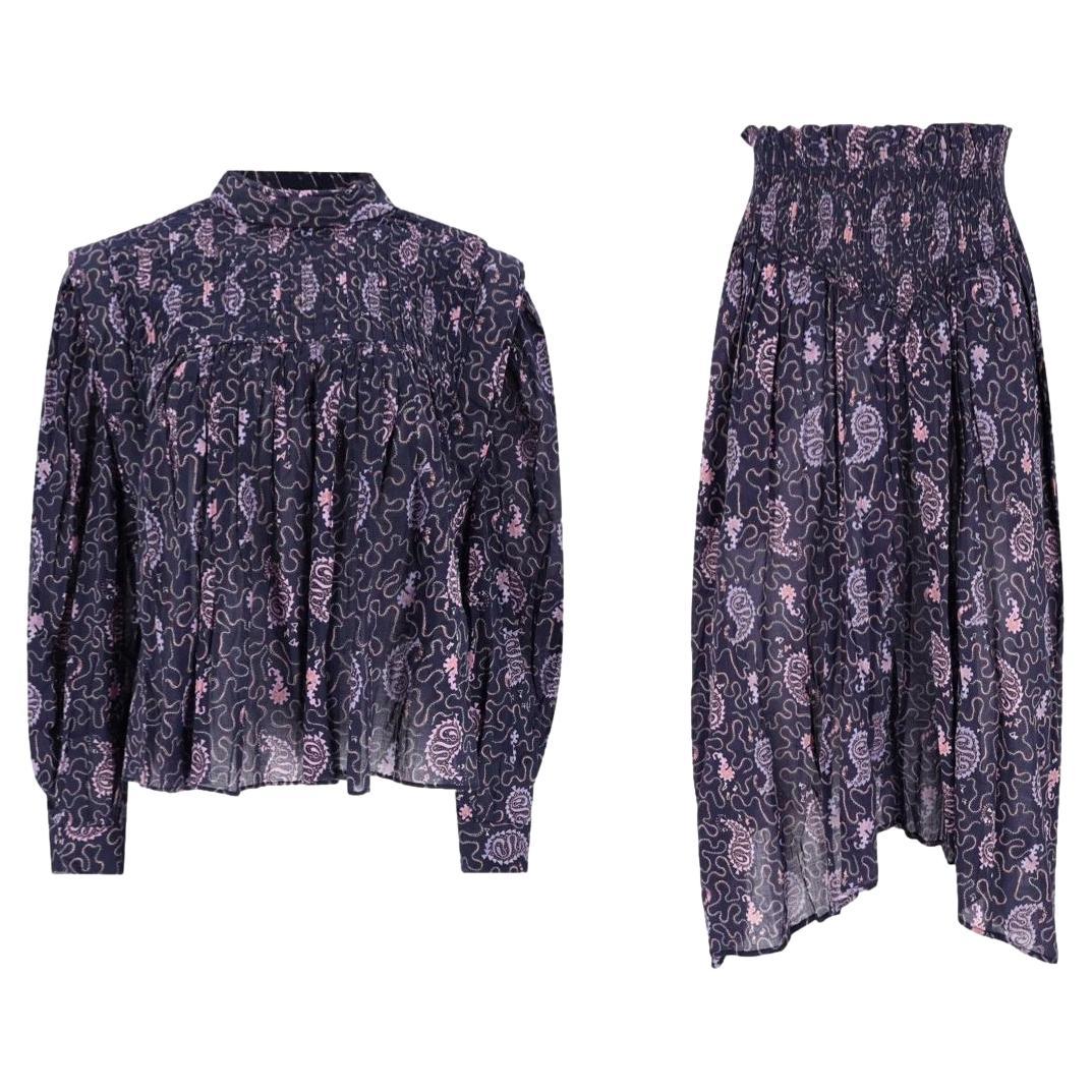 Isabel Marant Etoile - Top e gonna in cotone con stampa Paisley - Set due pezzi in vendita