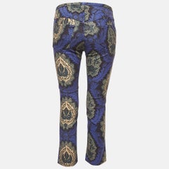 Isabel Marant Etoile Purple Floral Print Cotton Twill Lace-Up Trousers S