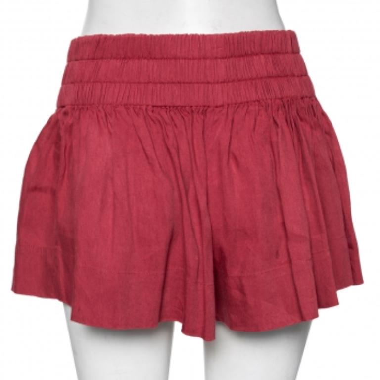 Isabel Marant Etoile Short rouge en lin mélangé S Bon état - En vente à Dubai, Al Qouz 2