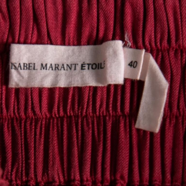 Isabel Marant Etoile Short rouge en lin mélangé S Pour femmes en vente