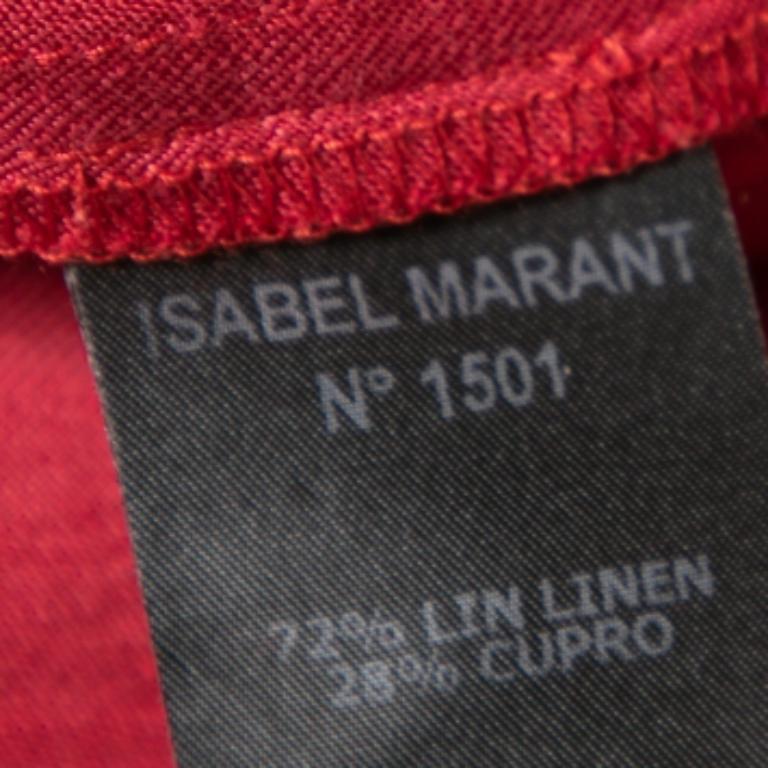 Isabel Marant Etoile Short rouge en lin mélangé S en vente 2