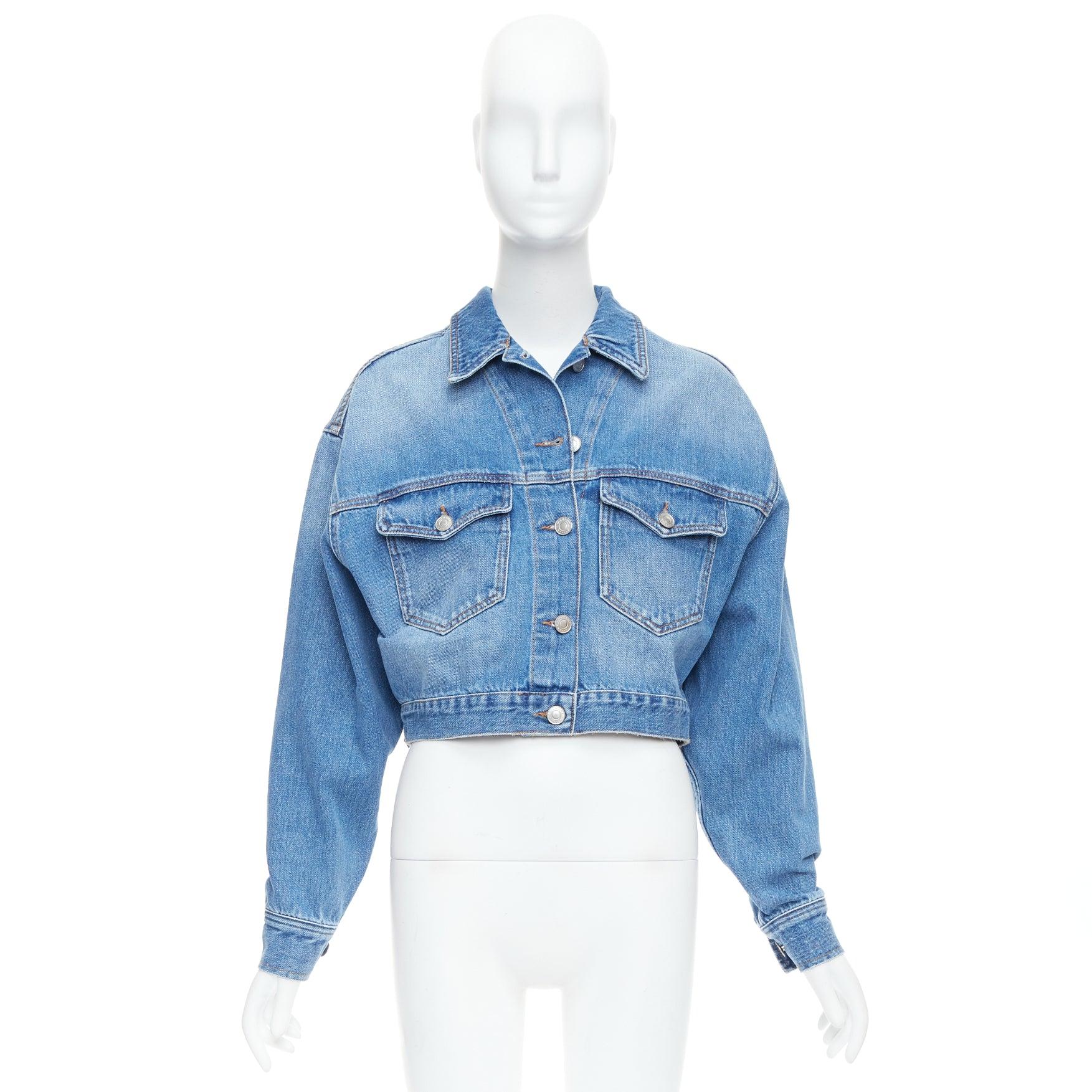 ISABEL MARANT ETOILE Tadia blue denim boxy cropped jacket FR36 S 6