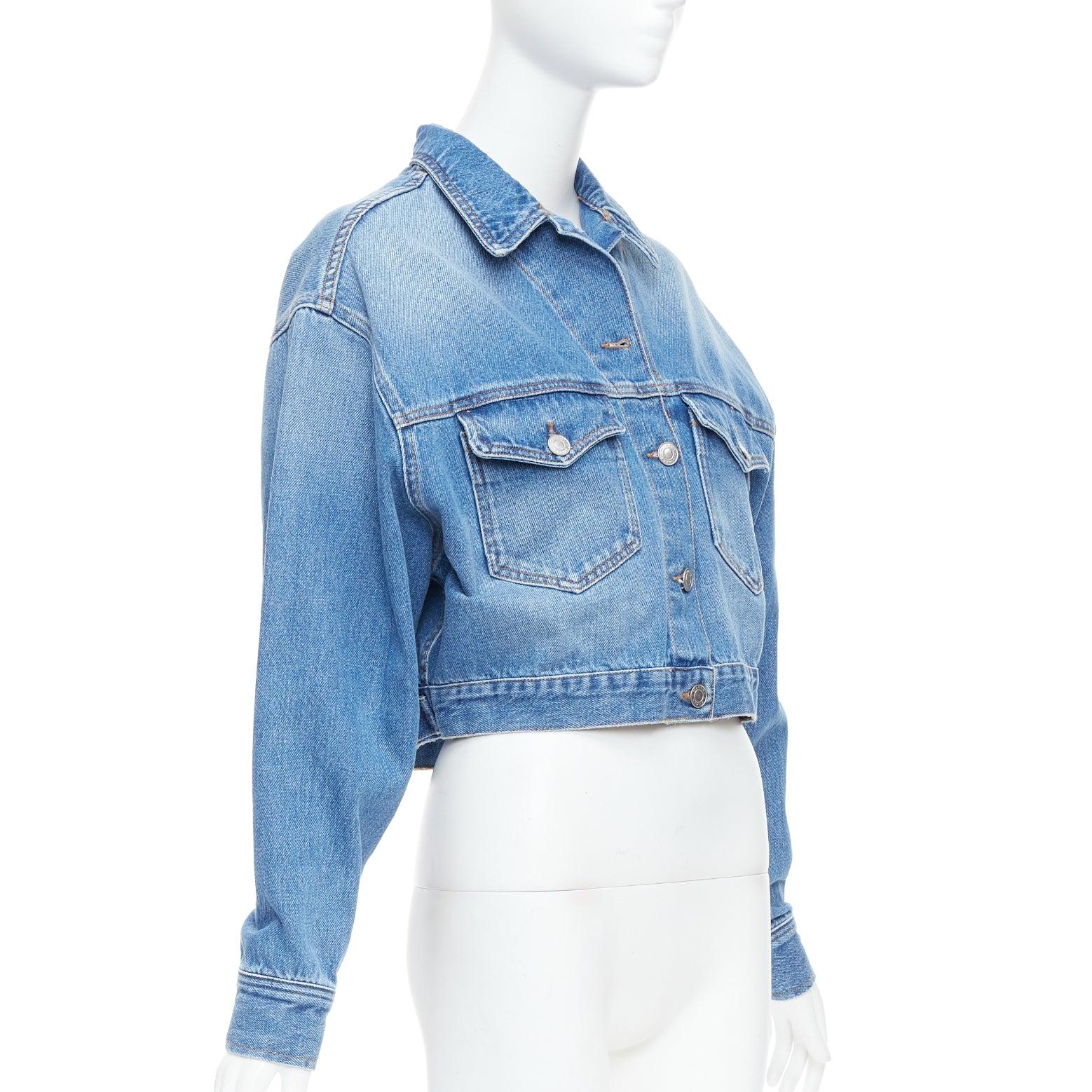 Women's ISABEL MARANT ETOILE Tadia blue denim boxy cropped jacket FR36 S