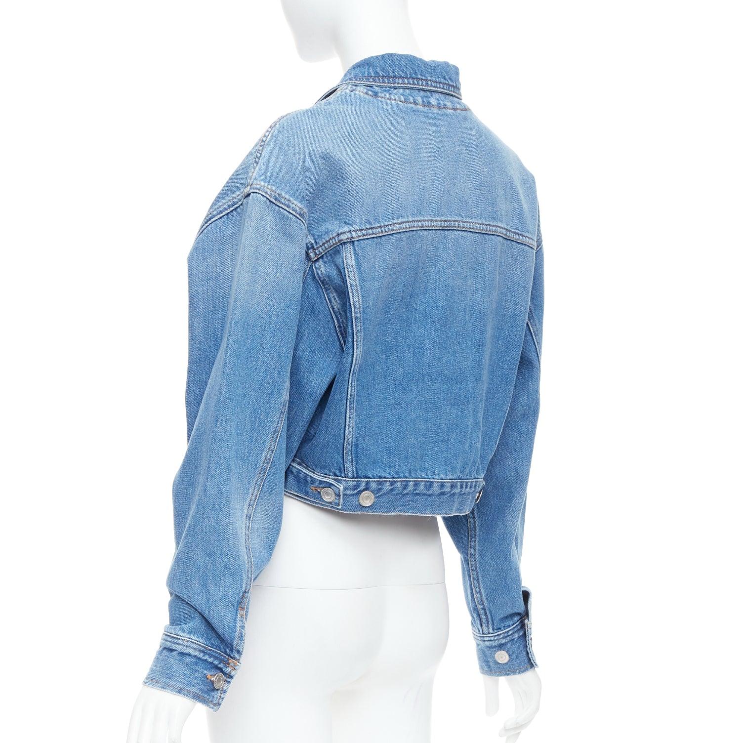 ISABEL MARANT ETOILE Tadia blue denim boxy cropped jacket FR36 S 3