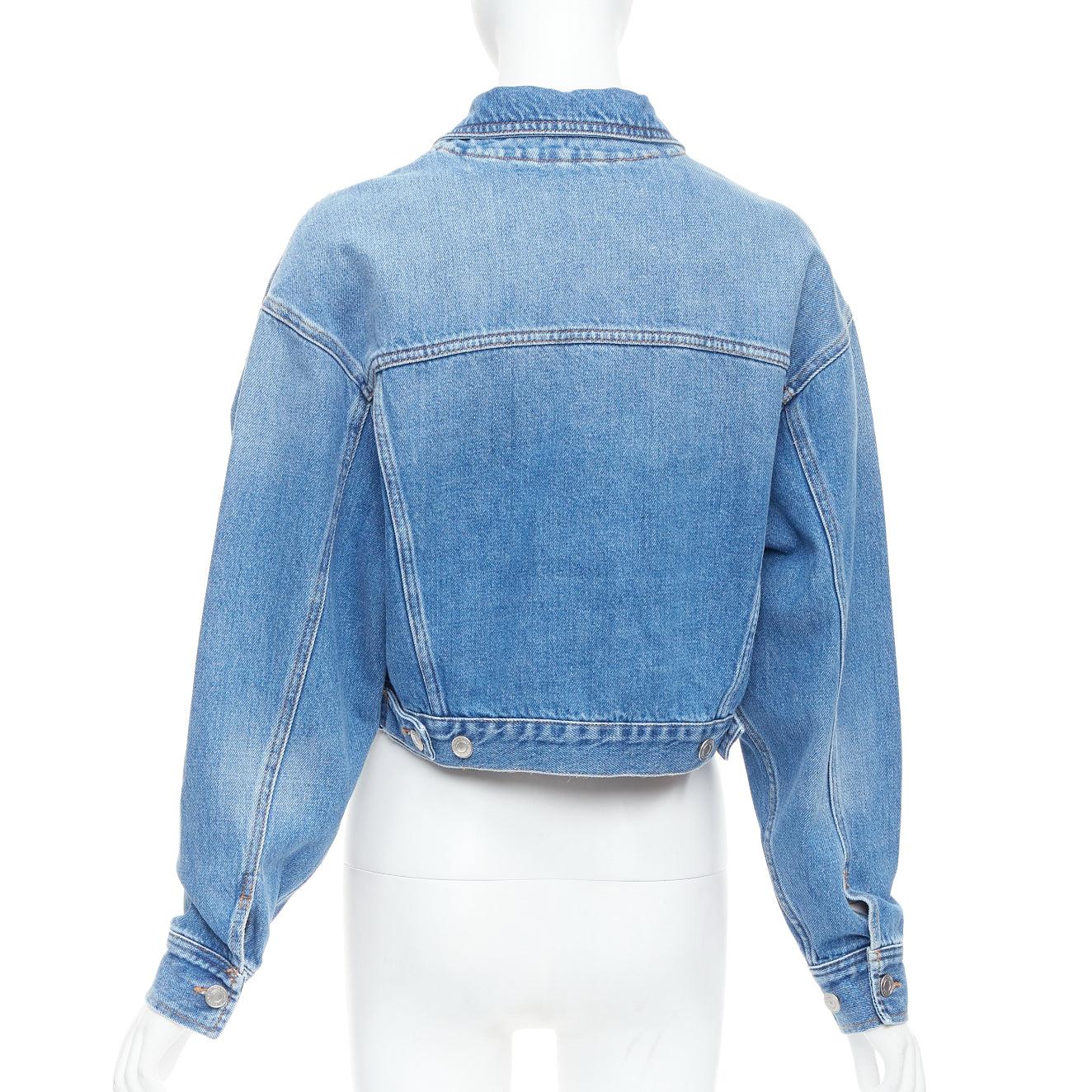 ISABEL MARANT ETOILE Tadia Blaue kastenförmige Jacke aus Denim FR36 S im Angebot 4
