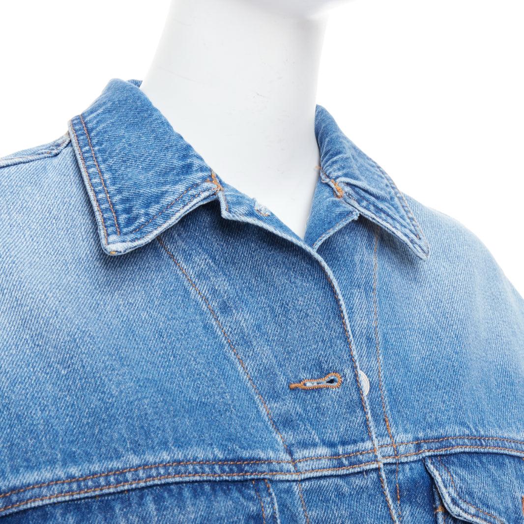 ISABEL MARANT ETOILE Tadia Blaue kastenförmige Jacke aus Denim FR36 S im Angebot 6