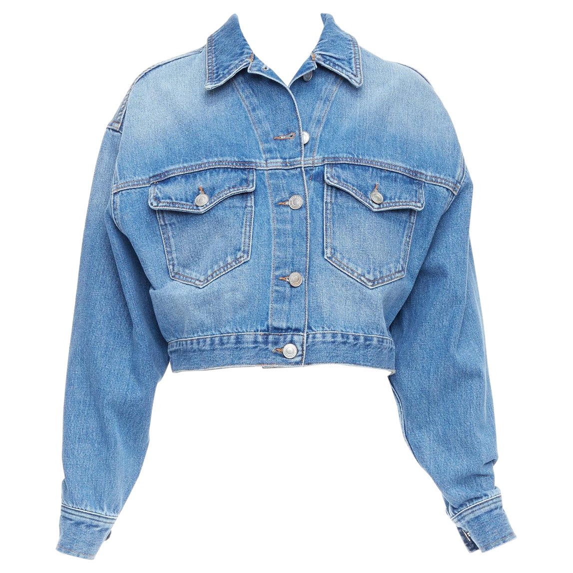ISABEL MARANT ETOILE Tadia blue denim boxy cropped jacket FR36 S