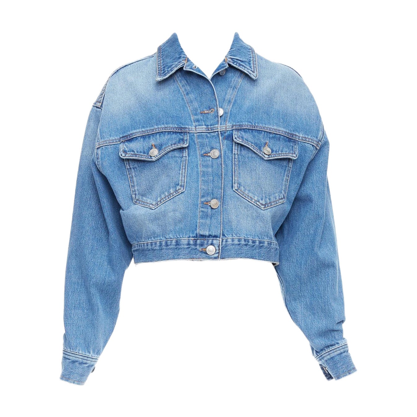 ISABEL MARANT ETOILE Tadia blue denim boxy cropped jacket FR36 S