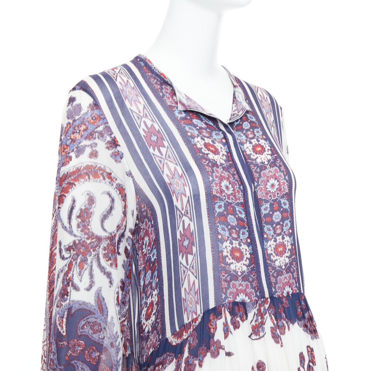 ISABEL MARANT ETOILE Tilda marineblaues, weißes, durchsichtiges Kaftankleid mit Boho-Druck Gr. 1
Referenz: JACG/A00254
Marke: Isabel Marant
Modell: tilda
Collection'S: Etoile
MATERIAL: Viskose
Farbe: Multicolour
Muster: Ethnisch
Verschluss: