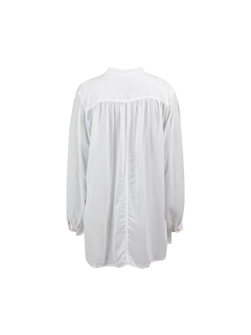 Gray Isabel Marant Étoile White Collarless Half Button Up Shirt Size M