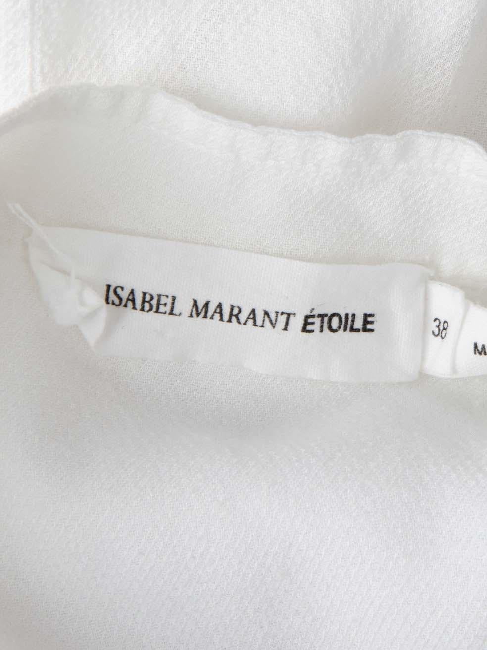 Isabel Marant Étoile White Collarless Half Button Up Shirt Size M In Good Condition In London, GB
