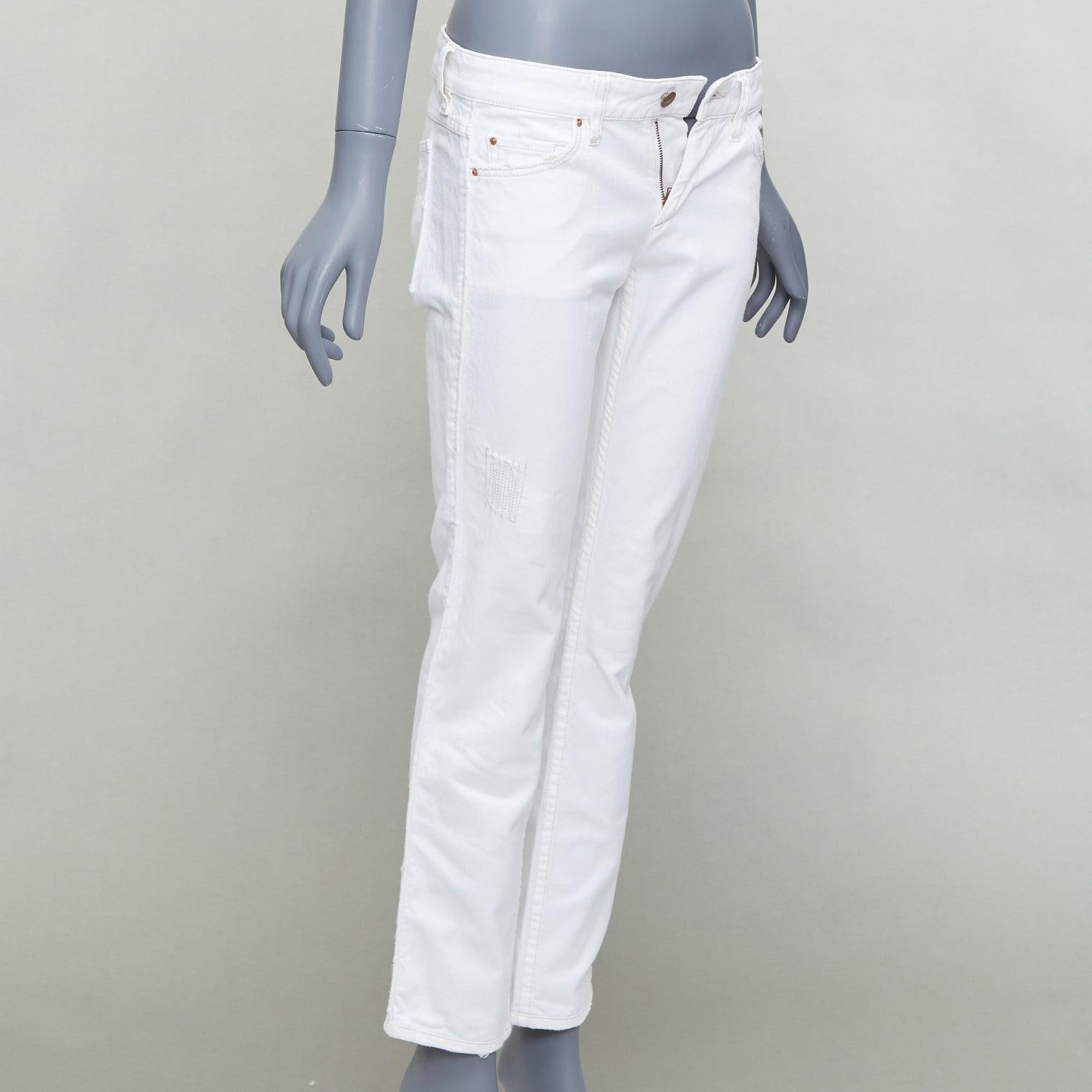 Gray ISABEL MARANT ETOILE white cotton blend rope applique jeans FR36 S For Sale