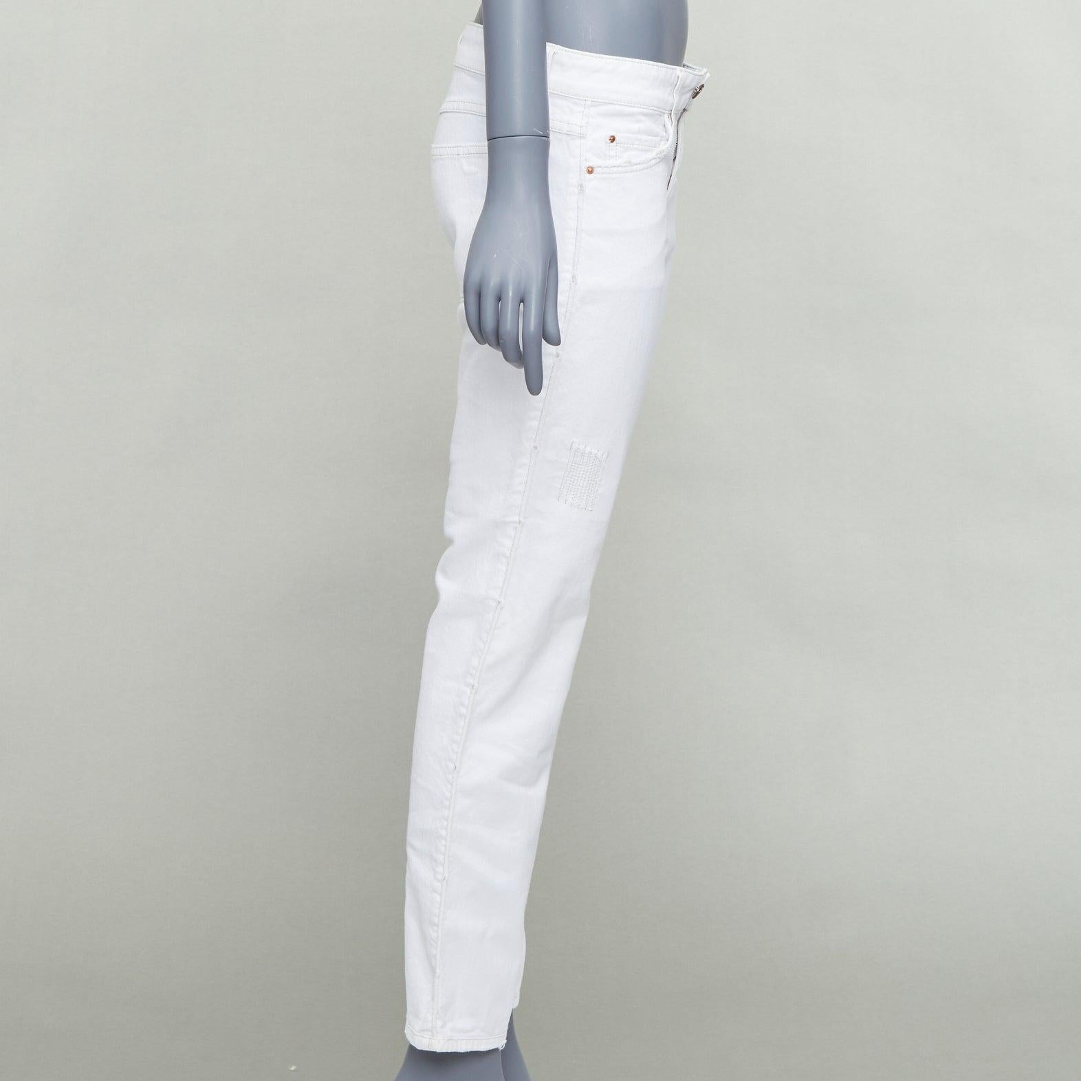 Women's ISABEL MARANT ETOILE white cotton blend rope applique jeans FR36 S For Sale