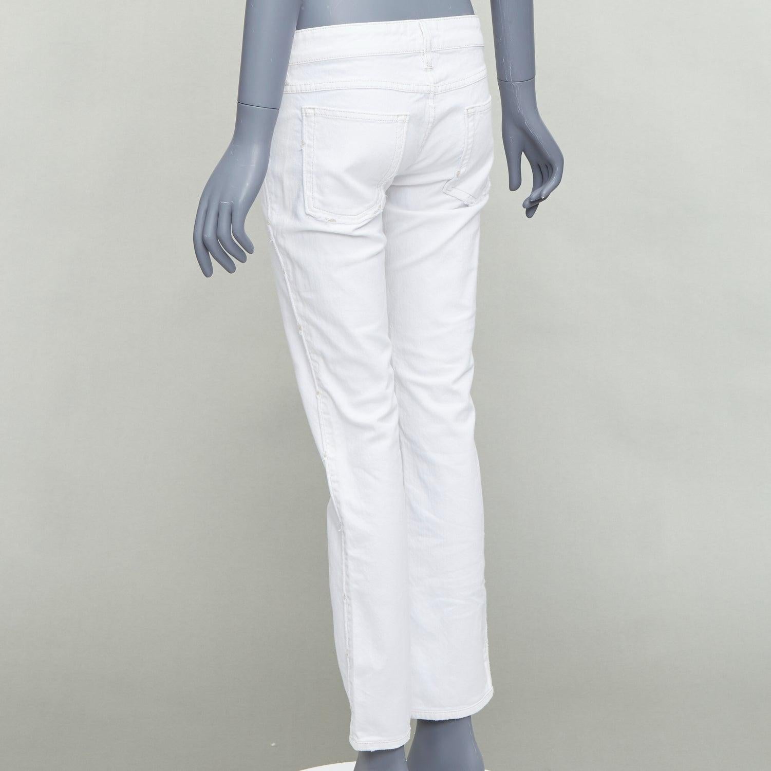 ISABEL MARANT ETOILE white cotton blend rope applique jeans FR36 S For Sale 2