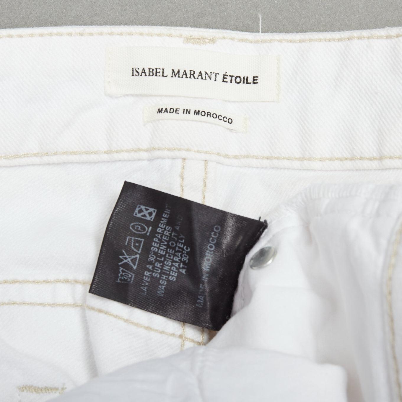 ISABEL MARANT ETOILE white cotton blend rope applique jeans FR36 S For Sale 4