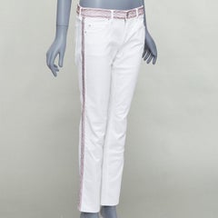 ISABEL MARANT ETOILE vaqueros denim blanco rojo negro con detalle de pespuntes FR38 M