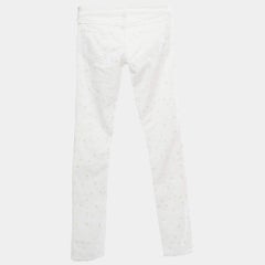 Isabel Marant Etoile Vaqueros blancos bordados Slim Fit S