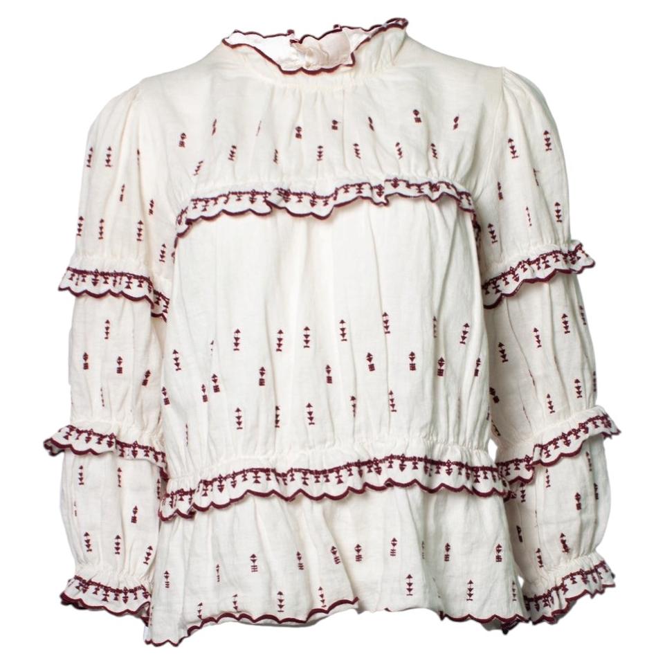 Isabel Marant Etoile, top blanco de volantes en venta
