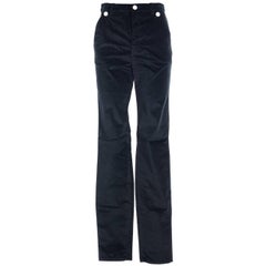 Isabel Marant Etoile Womens Black Velvet High Waist Jeans