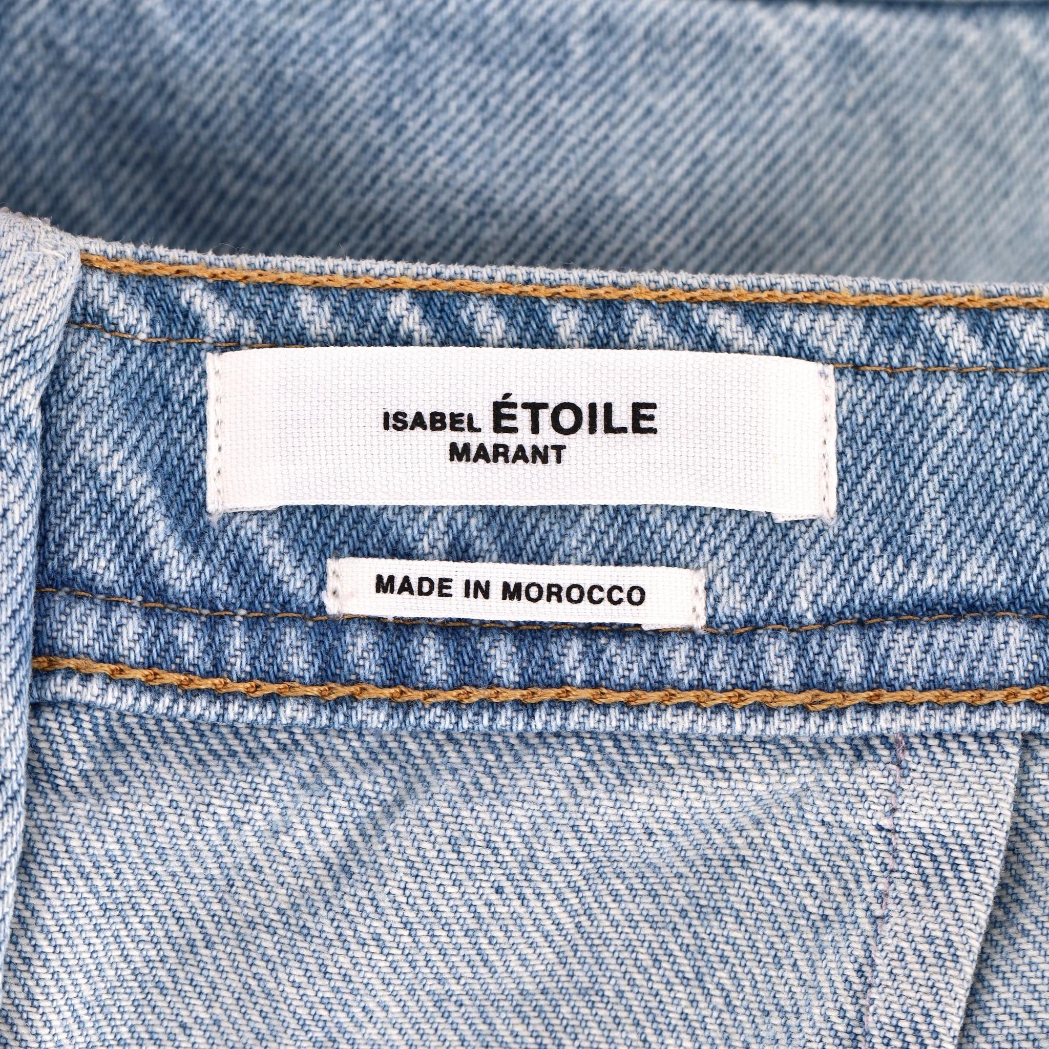 Women's Isabel Marant Etolie Cotton Denim Ruffle Skirt