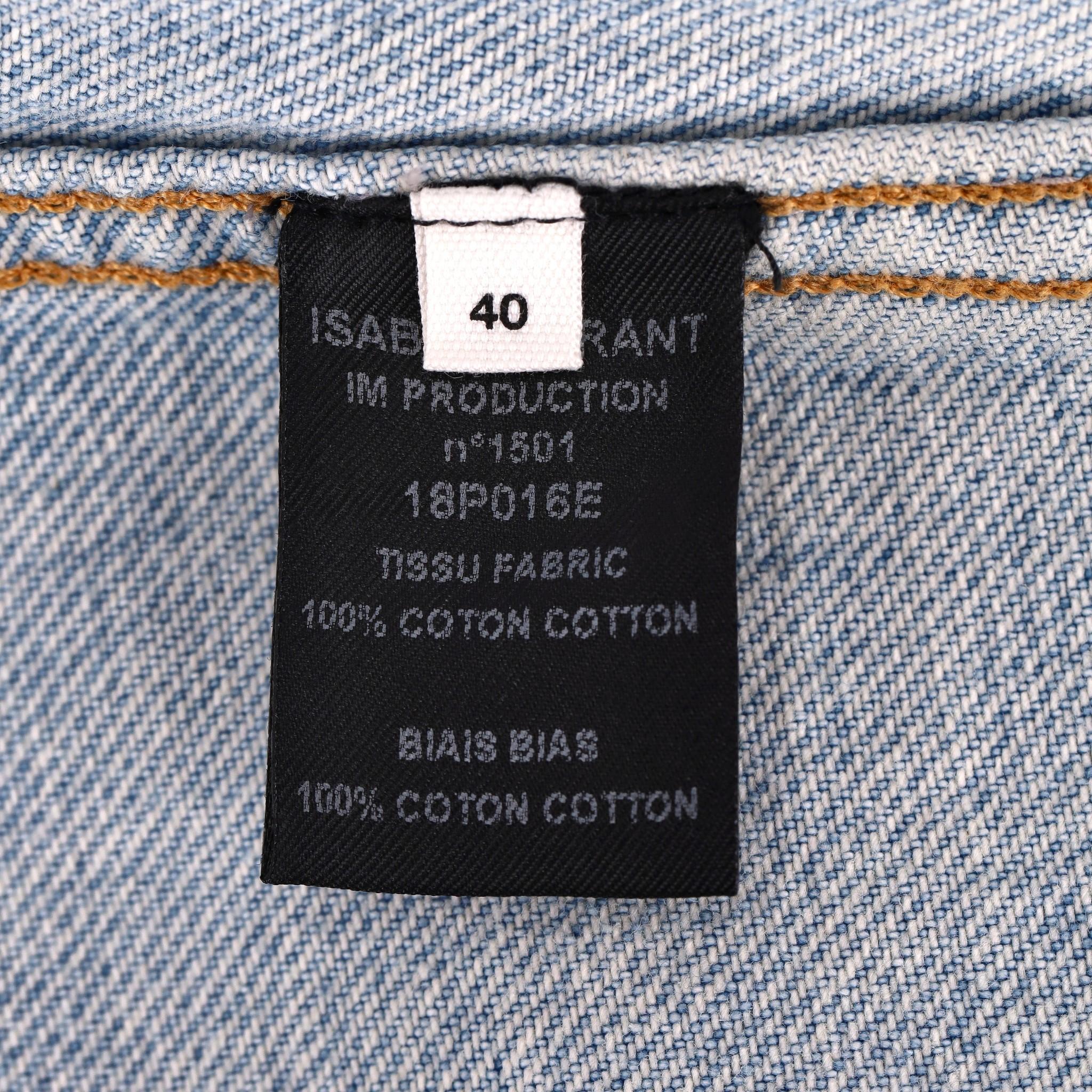 Isabel Marant Etolie Cotton Denim Ruffle Skirt 1