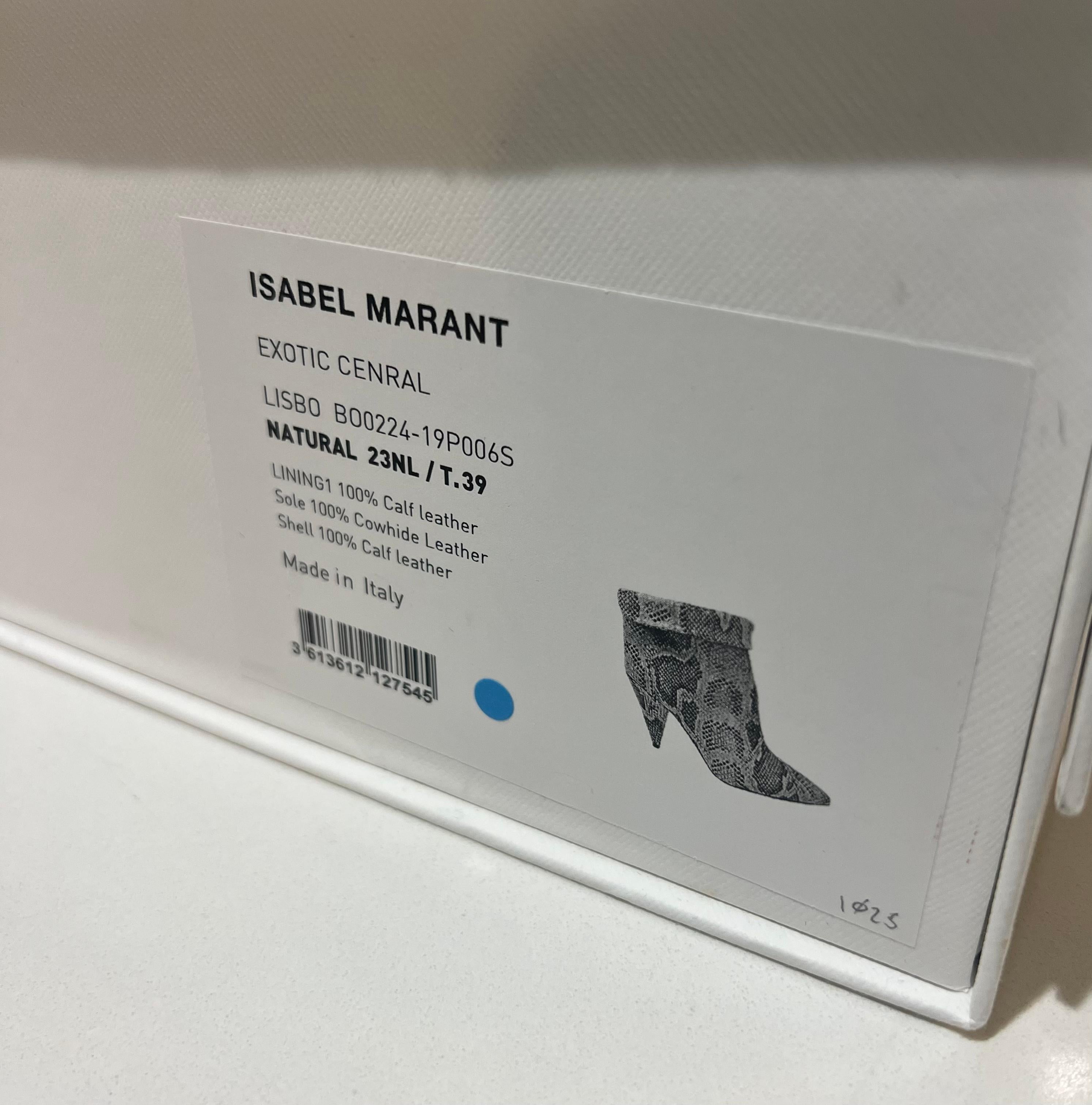 Isabel Marant Exotic Skin  Booties, Size 39 For Sale 3