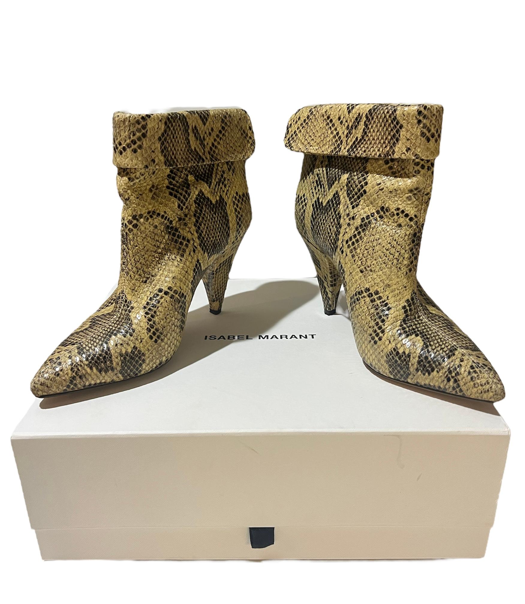 Isabel Marant Exotic Skin  Booties, Size 39 For Sale 4
